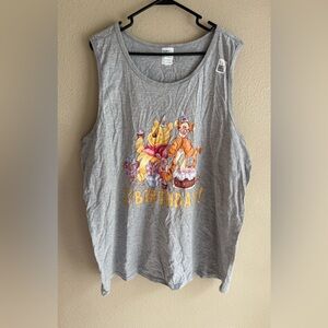 Disney Port & Company NEW Men’s Heather Grey Winnie The Poo Birthday Tank 2XL